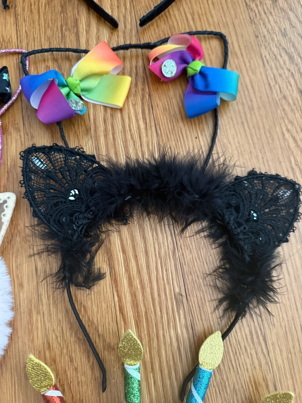 Jojo Siwa bow, Cat, feather, girls headbands